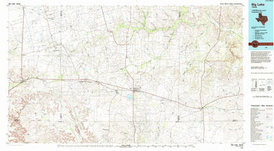 United States Geological Survey Big Lake, TX (1986, 100000-Scale) digital map