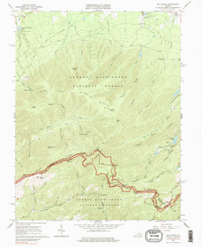 United States Geological Survey Big Levels, VA (1965, 24000-Scale) digital map