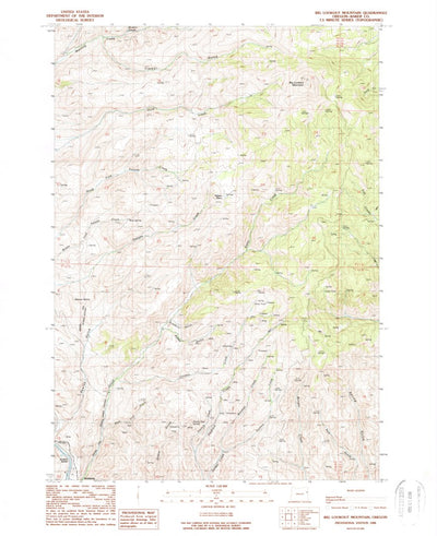 United States Geological Survey Big Lookout Mountain, OR (1988, 24000-Scale) digital map