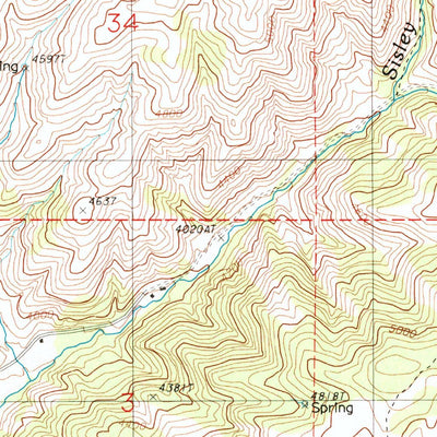 United States Geological Survey Big Lookout Mountain, OR (1988, 24000-Scale) digital map