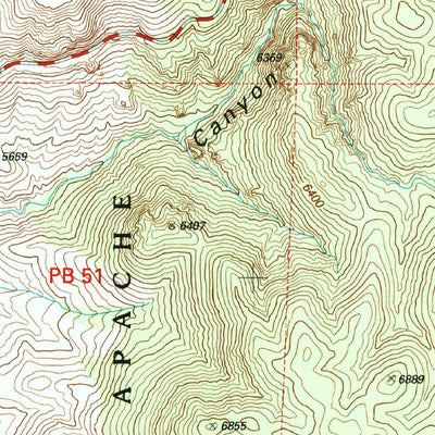 United States Geological Survey Big Lue Mountains, AZ-NM (1997, 24000-Scale) digital map