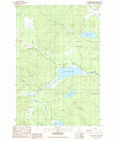 United States Geological Survey Big Machias Lake, ME (1985, 24000-Scale) digital map