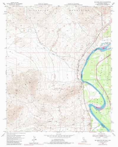 United States Geological Survey Big Maria Mountains NE, CA-AZ (1954, 24000-Scale) digital map