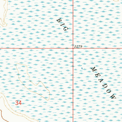 United States Geological Survey Big Meadow, ND (1974, 24000-Scale) digital map