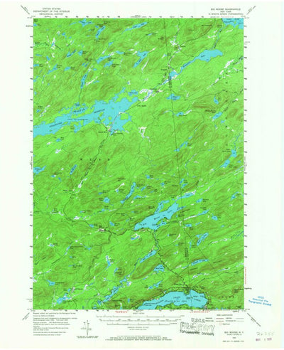 United States Geological Survey Big Moose, NY (1954, 62500-Scale) digital map