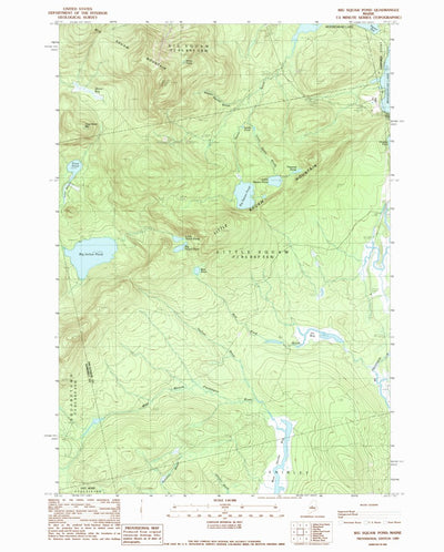 United States Geological Survey Big Moose Pond, ME (1989, 24000-Scale) digital map