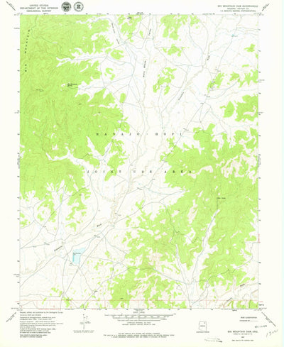 United States Geological Survey Big Mountain Dam, AZ (1967, 24000-Scale) digital map