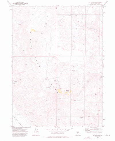 United States Geological Survey Big Mountain, NV (1972, 24000-Scale) digital map