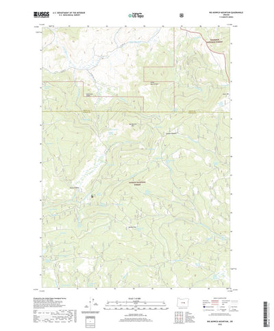 United States Geological Survey Big Mowich Mountain, OR (2020, 24000-Scale) digital map