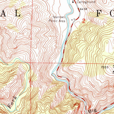 United States Geological Survey Big Narrows, CO (1962, 24000-Scale) digital map