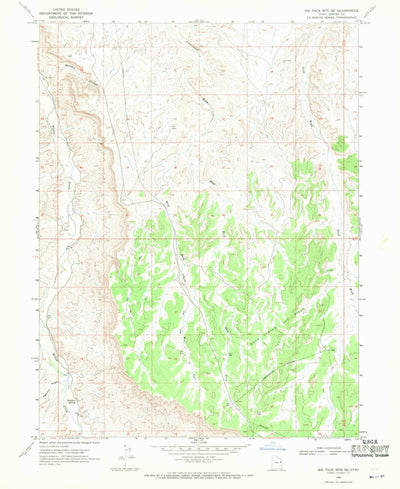 United States Geological Survey Big Pack Mountain SE, UT (1968, 24000-Scale) digital map
