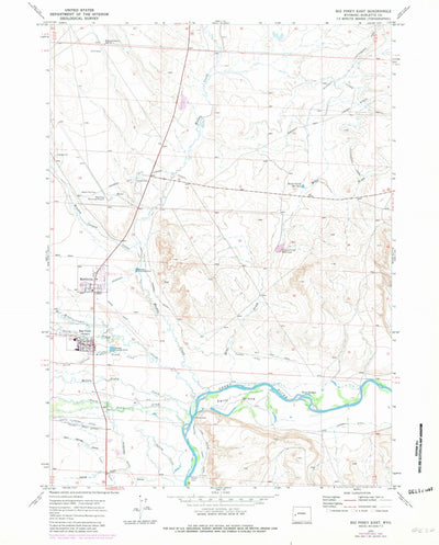 United States Geological Survey Big Piney East, WY (1970, 24000-Scale) digital map