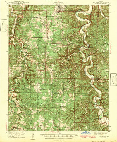 United States Geological Survey Big Piney, MO (1943, 62500-Scale) digital map