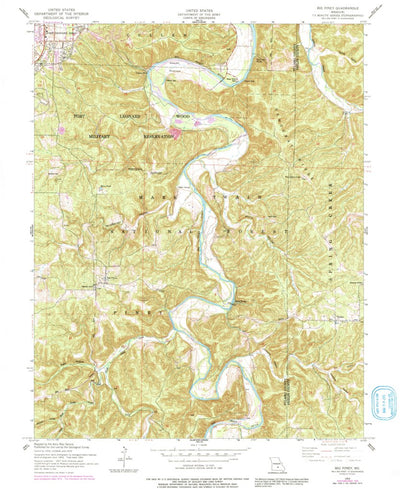 United States Geological Survey Big Piney, MO (1954, 24000-Scale) digital map