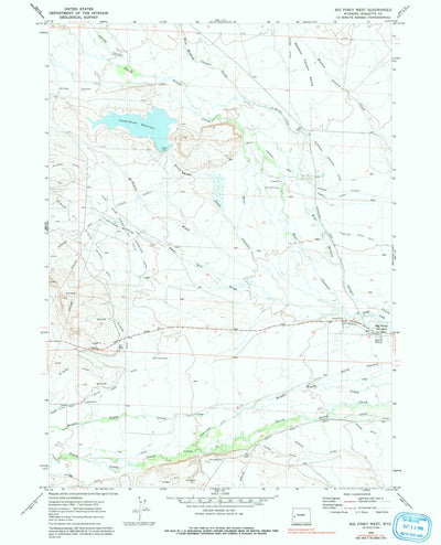 United States Geological Survey Big Piney West, WY (1970, 24000-Scale) digital map