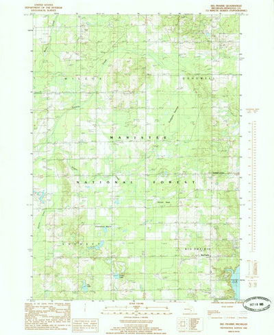 United States Geological Survey Big Prairie, MI (1985, 24000-Scale) digital map