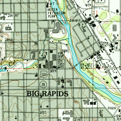United States Geological Survey Big Rapids, MI (1985, 24000-Scale) digital map