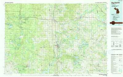 United States Geological Survey Big Rapids, MI (1991, 100000-Scale) digital map