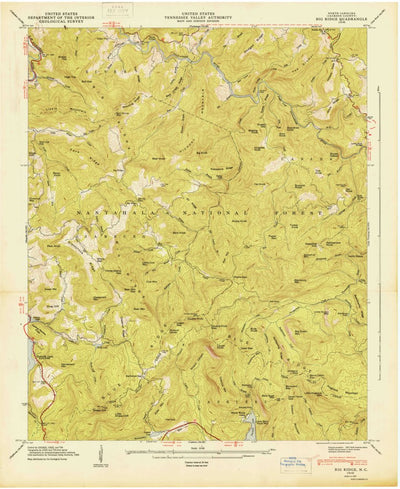 United States Geological Survey Big Ridge, NC (1947, 24000-Scale) digital map