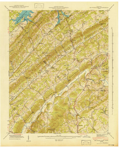 United States Geological Survey Big Ridge Park, TN (1941, 24000-Scale) digital map