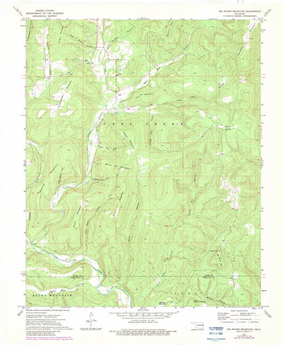 United States Geological Survey Big Round Mountain, OK (1973, 24000-Scale) digital map