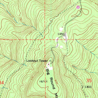 United States Geological Survey Big Round Mountain, OK (1973, 24000-Scale) digital map