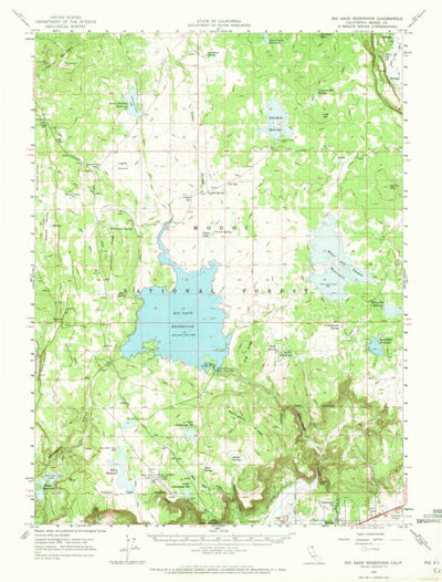 United States Geological Survey Big Sage Reservoir, CA (1962, 62500-Scale) digital map