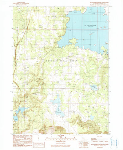United States Geological Survey Big Sage Reservoir, CA (1990, 24000-Scale) digital map