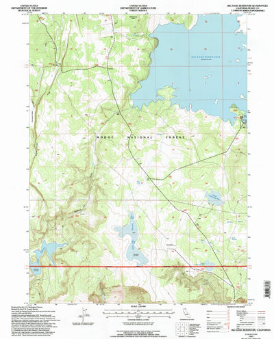 United States Geological Survey Big Sage Reservoir, CA (1993, 24000-Scale) digital map