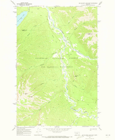 United States Geological Survey Big Salmon Lake East, MT (1970, 24000-Scale) digital map