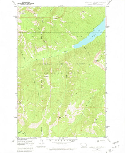 United States Geological Survey Big Salmon Lake West, MT (1970, 24000-Scale) digital map