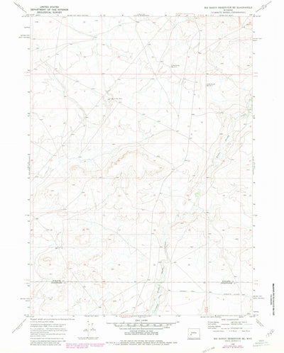 United States Geological Survey Big Sandy Reservoir SE, WY (1969, 24000-Scale) digital map