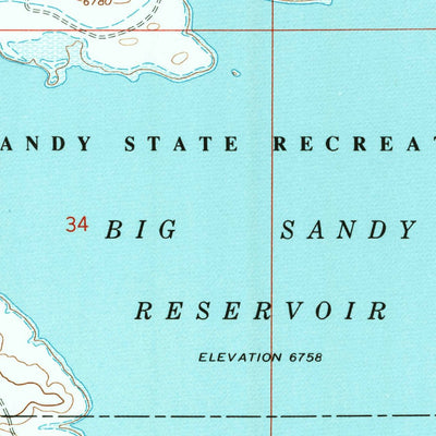 United States Geological Survey Big Sandy Reservoir, WY (1969, 24000-Scale) digital map