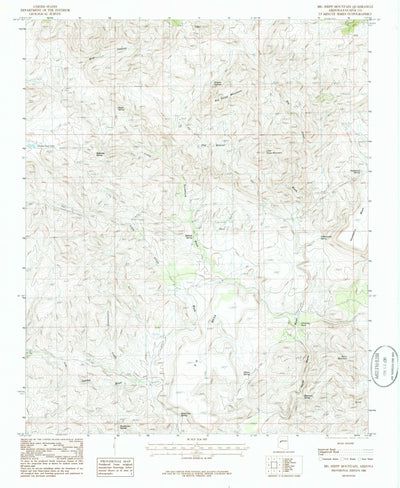 United States Geological Survey Big Shipp Mountain, AZ (1986, 24000-Scale) digital map