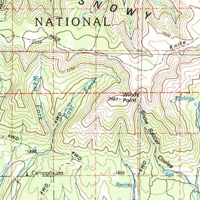 United States Geological Survey Big Snowy Mountains, MT (1993, 100000-Scale) digital map