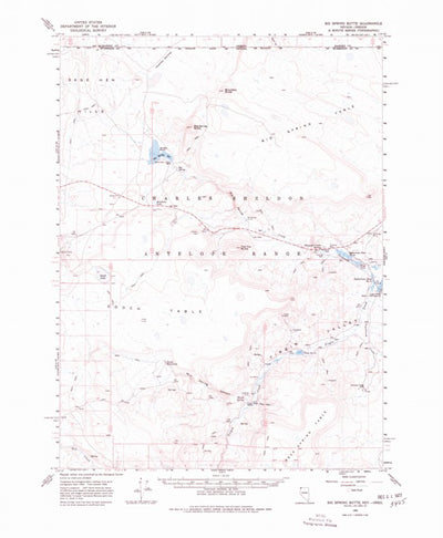 United States Geological Survey Big Spring Butte, NV-OR (1966, 62500-Scale) digital map