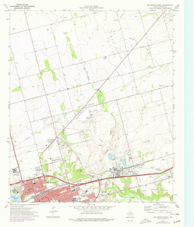 United States Geological Survey Big Spring North, TX (1954, 24000-Scale) digital map