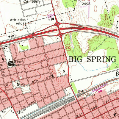 United States Geological Survey Big Spring North, TX (1954, 24000-Scale) digital map
