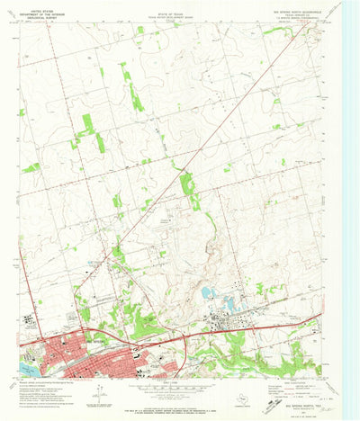 United States Geological Survey Big Spring North, TX (1965, 24000-Scale) digital map