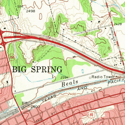United States Geological Survey Big Spring North, TX (1965, 24000-Scale) digital map