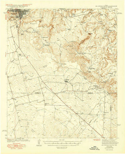 United States Geological Survey Big Spring South, TX (1941, 62500-Scale) digital map