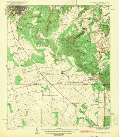United States Geological Survey Big Spring South, TX (1942, 62500-Scale) digital map