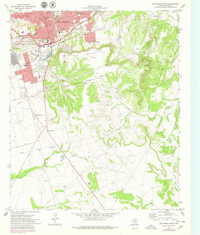 United States Geological Survey Big Spring South, TX (1971, 24000-Scale) digital map