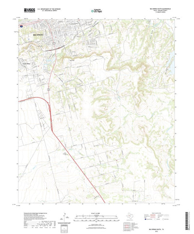 United States Geological Survey Big Spring South, TX (2022, 24000-Scale) digital map