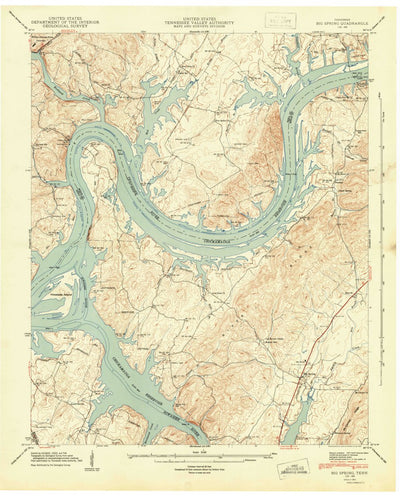 United States Geological Survey Big Spring, TN (1943, 24000-Scale) digital map