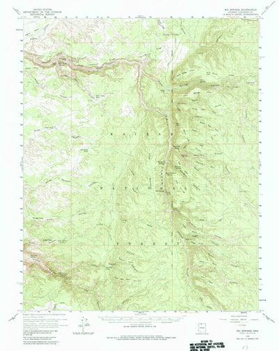 United States Geological Survey Big Springs, AZ (1958, 62500-Scale) digital map