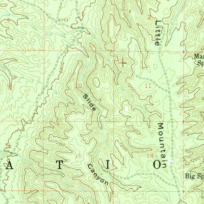 United States Geological Survey Big Springs, AZ (1958, 62500-Scale) digital map