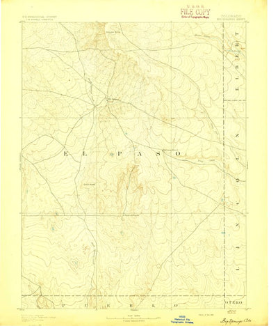 United States Geological Survey Big Springs, CO (1893, 125000-Scale) digital map