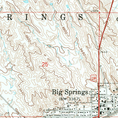 United States Geological Survey Big Springs, NE-CO (1961, 24000-Scale) digital map