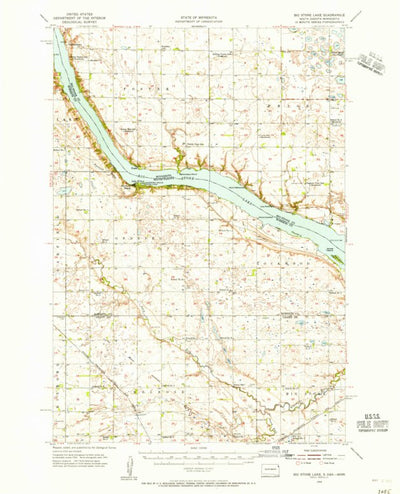 United States Geological Survey Big Stone Lake, MN-SD (1954, 62500-Scale) digital map